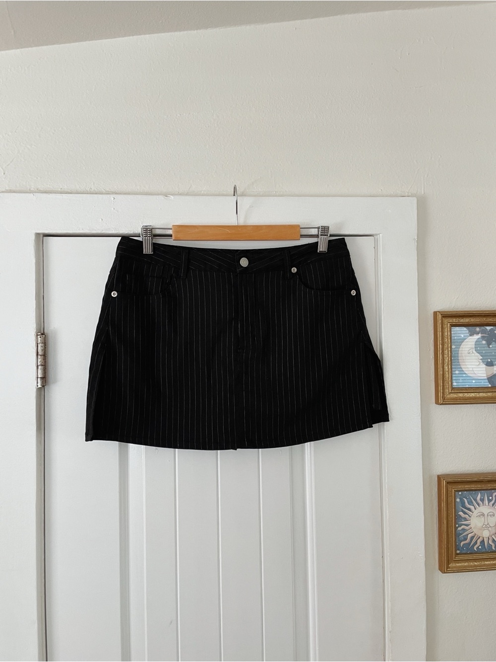 Y2K Xhiliaration Skort Pinstripes Stretch Size 8* Preppy Casual
